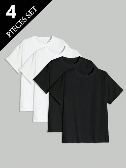 4pcs/Set Men's Undershirt/T-Shirt, Suitable For All Seasons