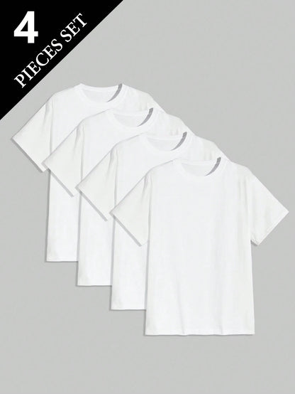 4pcs/Set Men's Undershirt/T-Shirt, Suitable For All Seasons