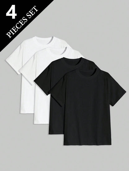 4pcs/Set Men's Undershirt/T-Shirt, Suitable For All Seasons