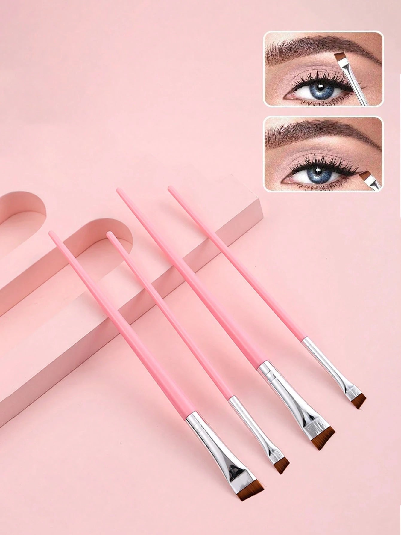 4pcs Upgrade Blade Eyeliner Brushes- Ultra-Thin, Angled, Flat & Eyebrow Brushes- Precise Makeup Tool For Small Details,Eyebrow Brush,Eyeshadow Brush,Spoolie,Spoolie Brush,Giveaways