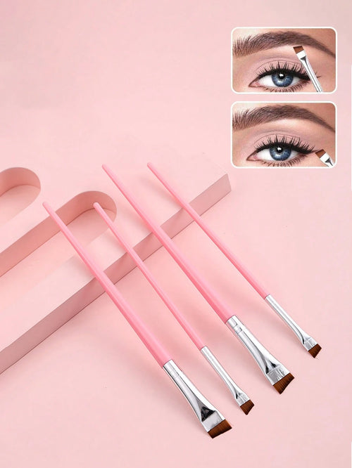 4pcs Upgrade Blade Eyeliner Brushes- Ultra-Thin, Angled, Flat & Eyebrow Brushes- Precise Makeup Tool For Small Details,Eyebrow Brush,Eyeshadow Brush,Spoolie,Spoolie Brush,Giveaways