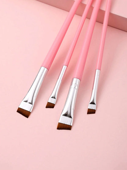 4pcs Upgrade Blade Eyeliner Brushes- Ultra-Thin, Angled, Flat & Eyebrow Brushes- Precise Makeup Tool For Small Details,Eyebrow Brush,Eyeshadow Brush,Spoolie,Spoolie Brush,Giveaways