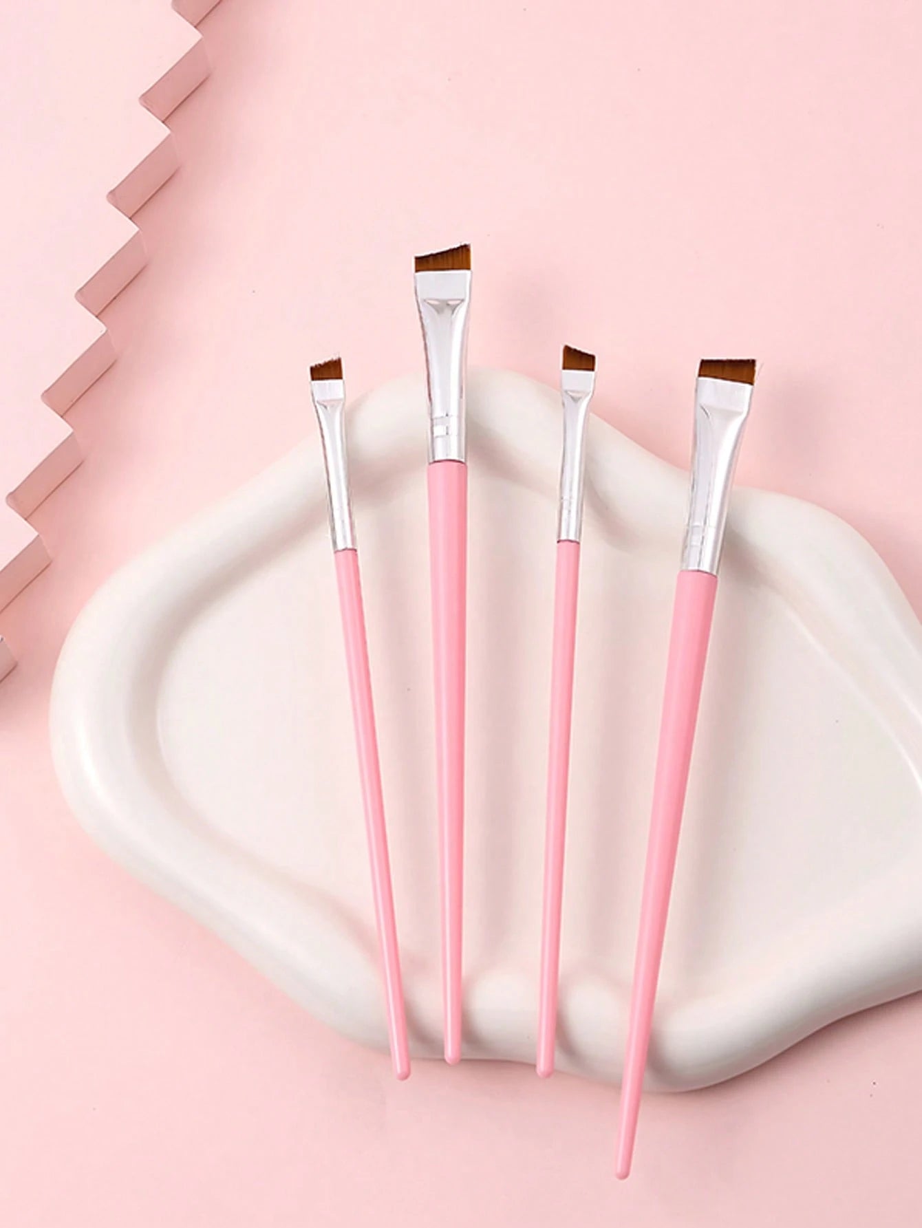 4pcs Upgrade Blade Eyeliner Brushes- Ultra-Thin, Angled, Flat & Eyebrow Brushes- Precise Makeup Tool For Small Details,Eyebrow Brush,Eyeshadow Brush,Spoolie,Spoolie Brush,Giveaways