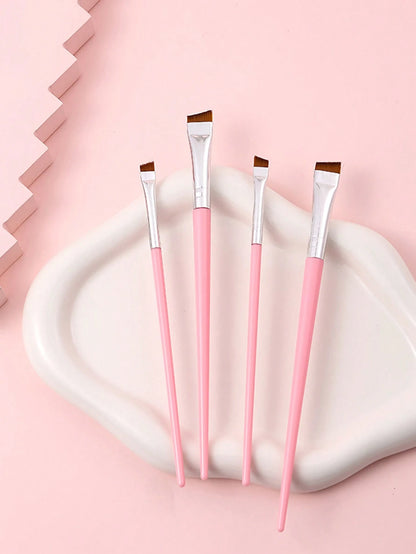 4pcs Upgrade Blade Eyeliner Brushes- Ultra-Thin, Angled, Flat & Eyebrow Brushes- Precise Makeup Tool For Small Details,Eyebrow Brush,Eyeshadow Brush,Spoolie,Spoolie Brush,Giveaways