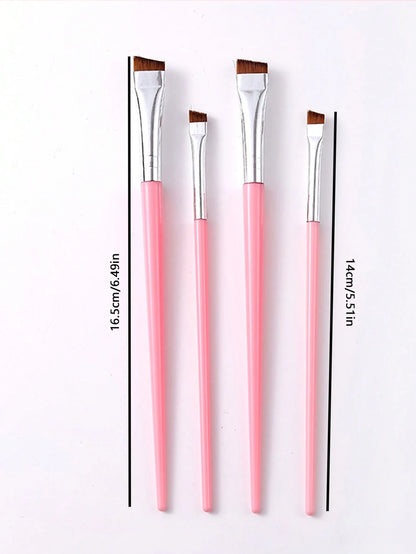 4pcs Upgrade Blade Eyeliner Brushes- Ultra-Thin, Angled, Flat & Eyebrow Brushes- Precise Makeup Tool For Small Details,Eyebrow Brush,Eyeshadow Brush,Spoolie,Spoolie Brush,Giveaways