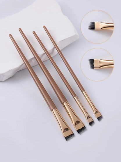 4pcs Upgraded Blade Eyeliner Brush, Thin Angle & Flat Eyebrow Brush, Precision Detailing Brush For Makeup, Eyebrow Brush, Eyeshadow Brush, Brush,Giveaways