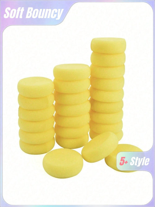 5/10/15/20pcs Round Painting Sponge, Suitable For Watercolor Crafts, Ceramic Pottery, Clay, Facial Painting And Home Use