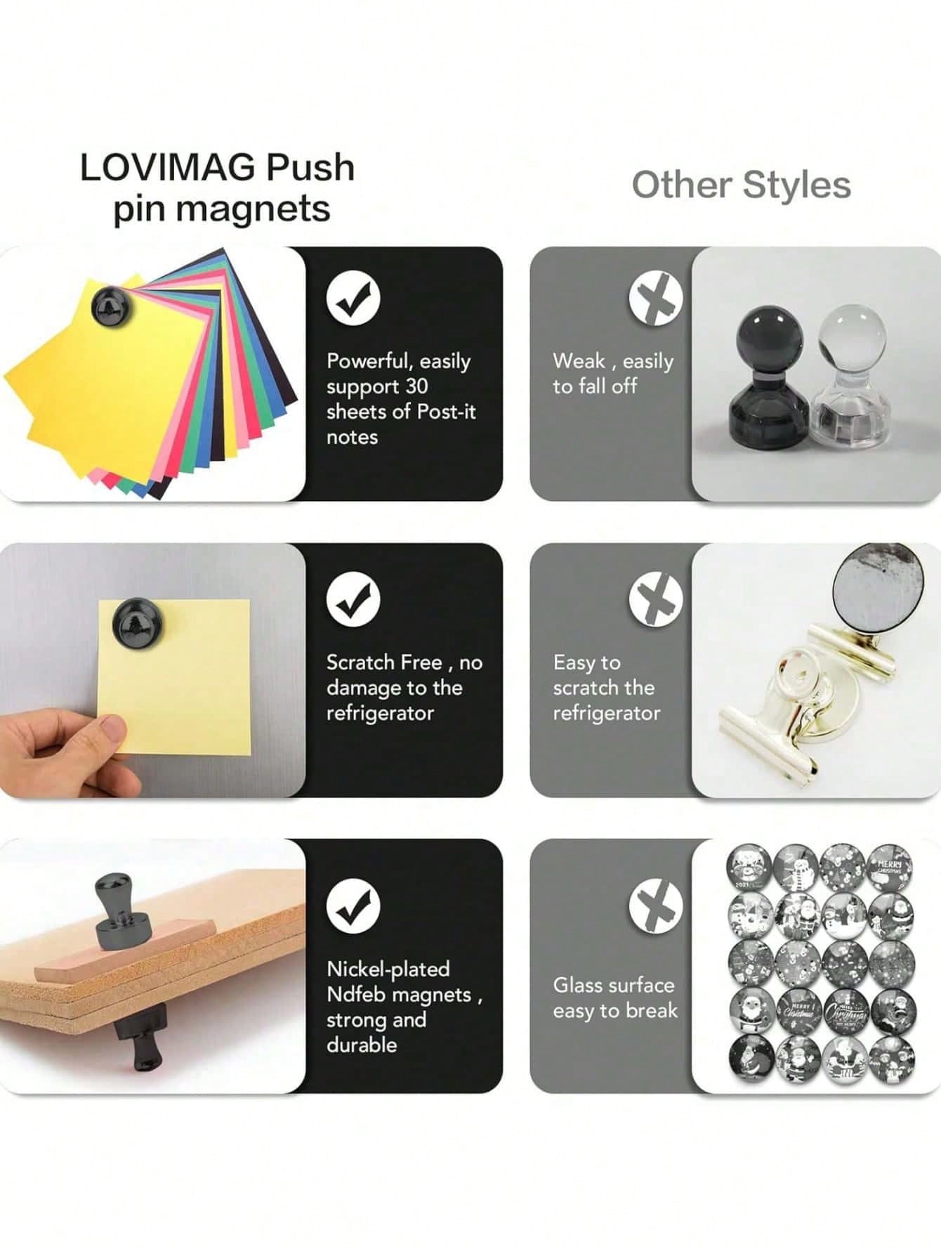 5 10 20 PCS Strong Magnetic Metal Heavy Duty Multi Purpose Black Magnets For Whiteboard Fridge Home Office Organization DIY Crafts Hardware Tools Storage Display Powerful