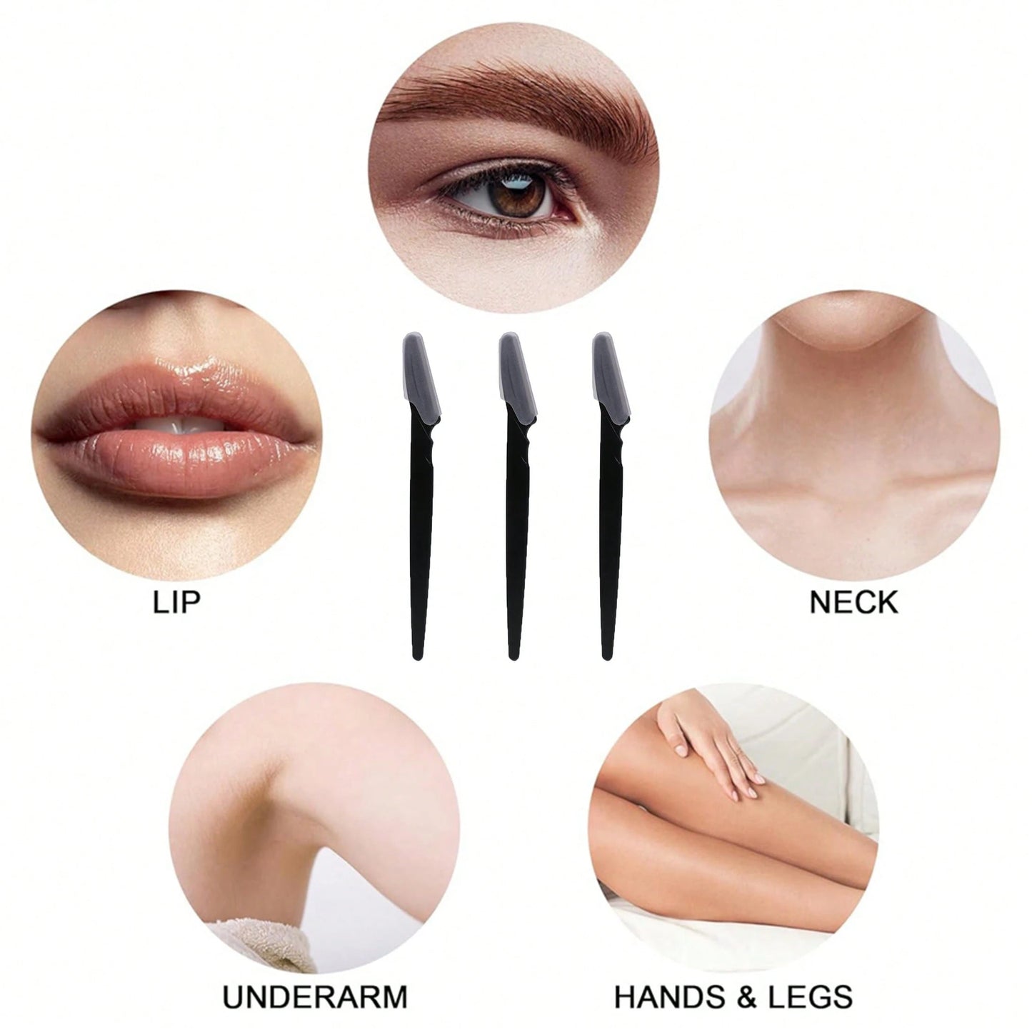 5/10/30/40pcs Unisex Face Razor, Multi-Purpose Eyebrow Trimmer, Facial Hair Removal Tool, Silicone Protected Eyebrow Trimmer, Easy Shaving Razor