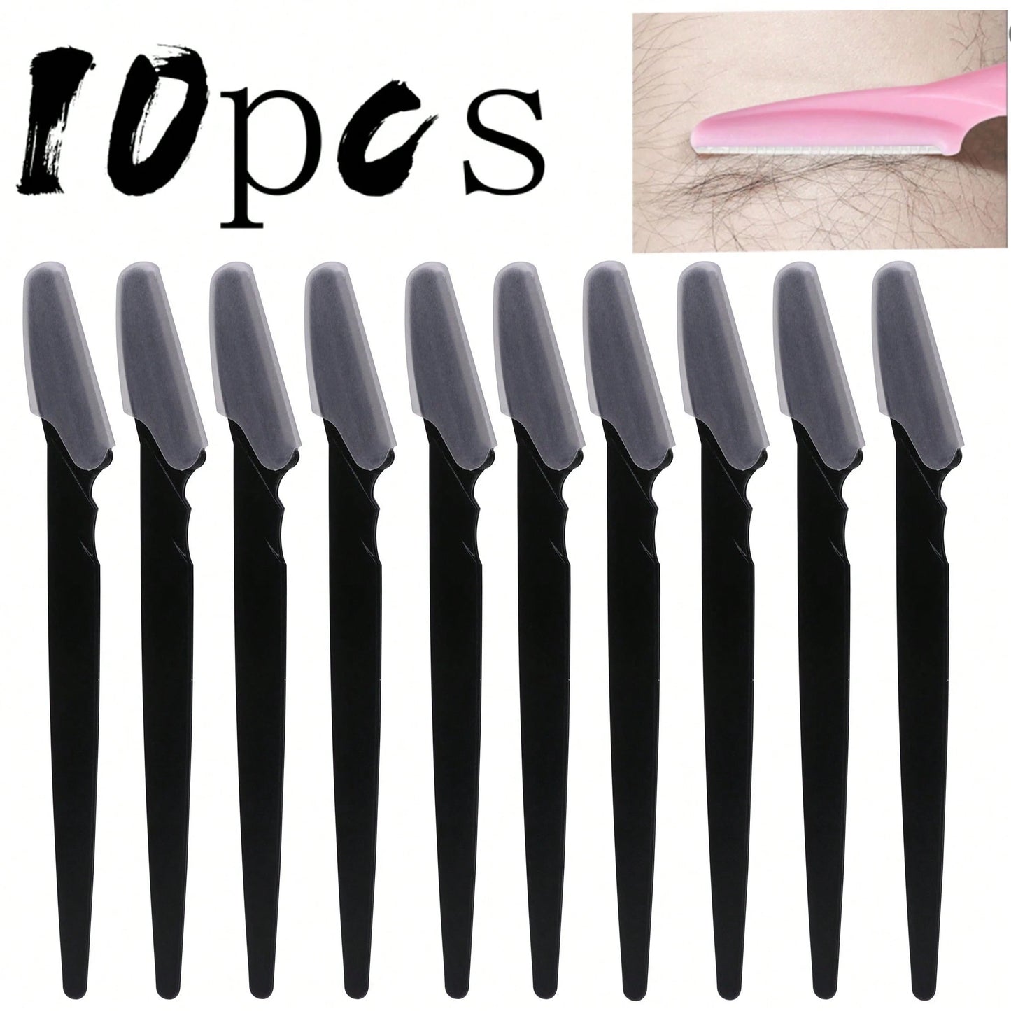 5/10/30/40pcs Unisex Face Razor, Multi-Purpose Eyebrow Trimmer, Facial Hair Removal Tool, Silicone Protected Eyebrow Trimmer, Easy Shaving Razor