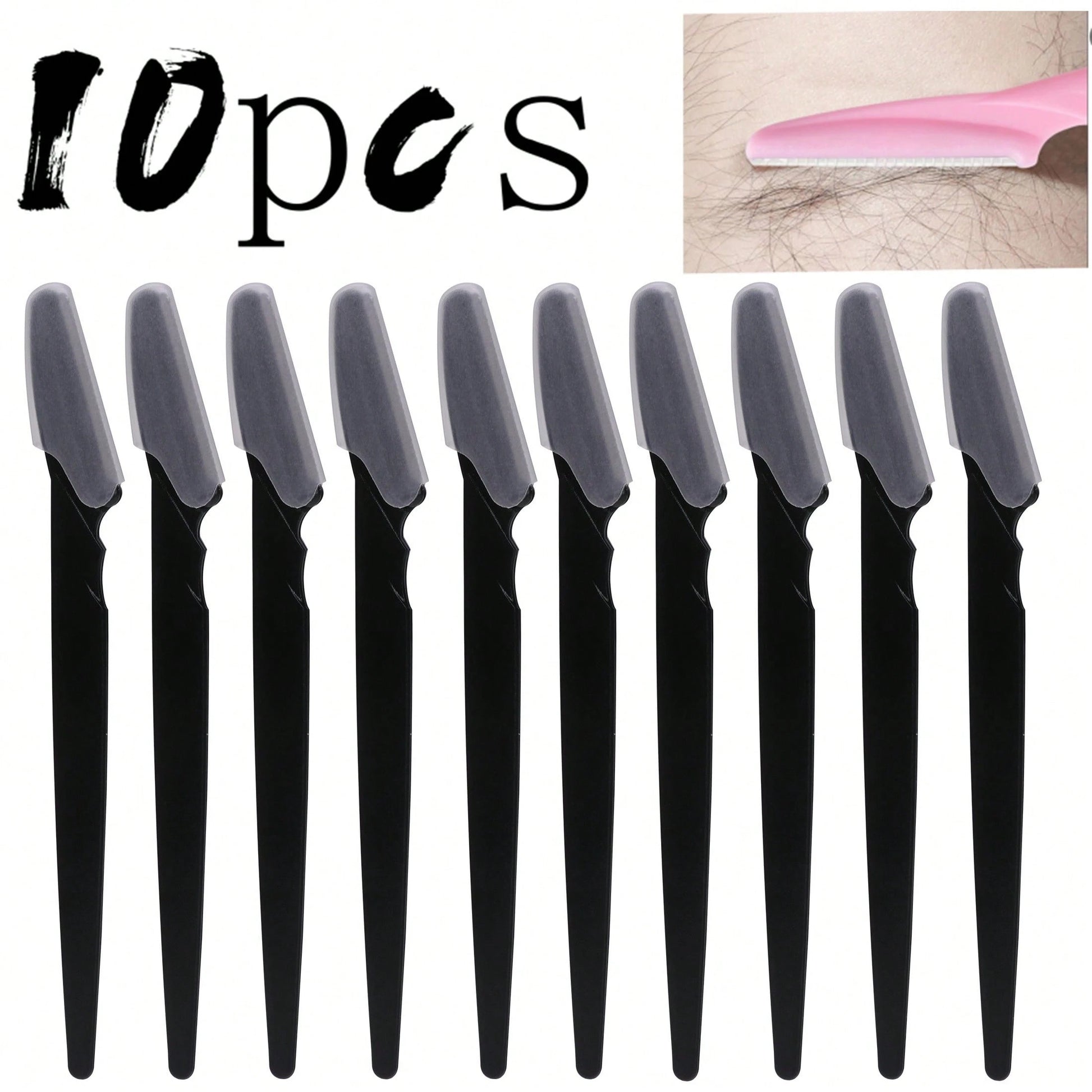 5/10/30/40pcs Unisex Face Razor, Multi-Purpose Eyebrow Trimmer, Facial Hair Removal Tool, Silicone Protected Eyebrow Trimmer, Easy Shaving Razor