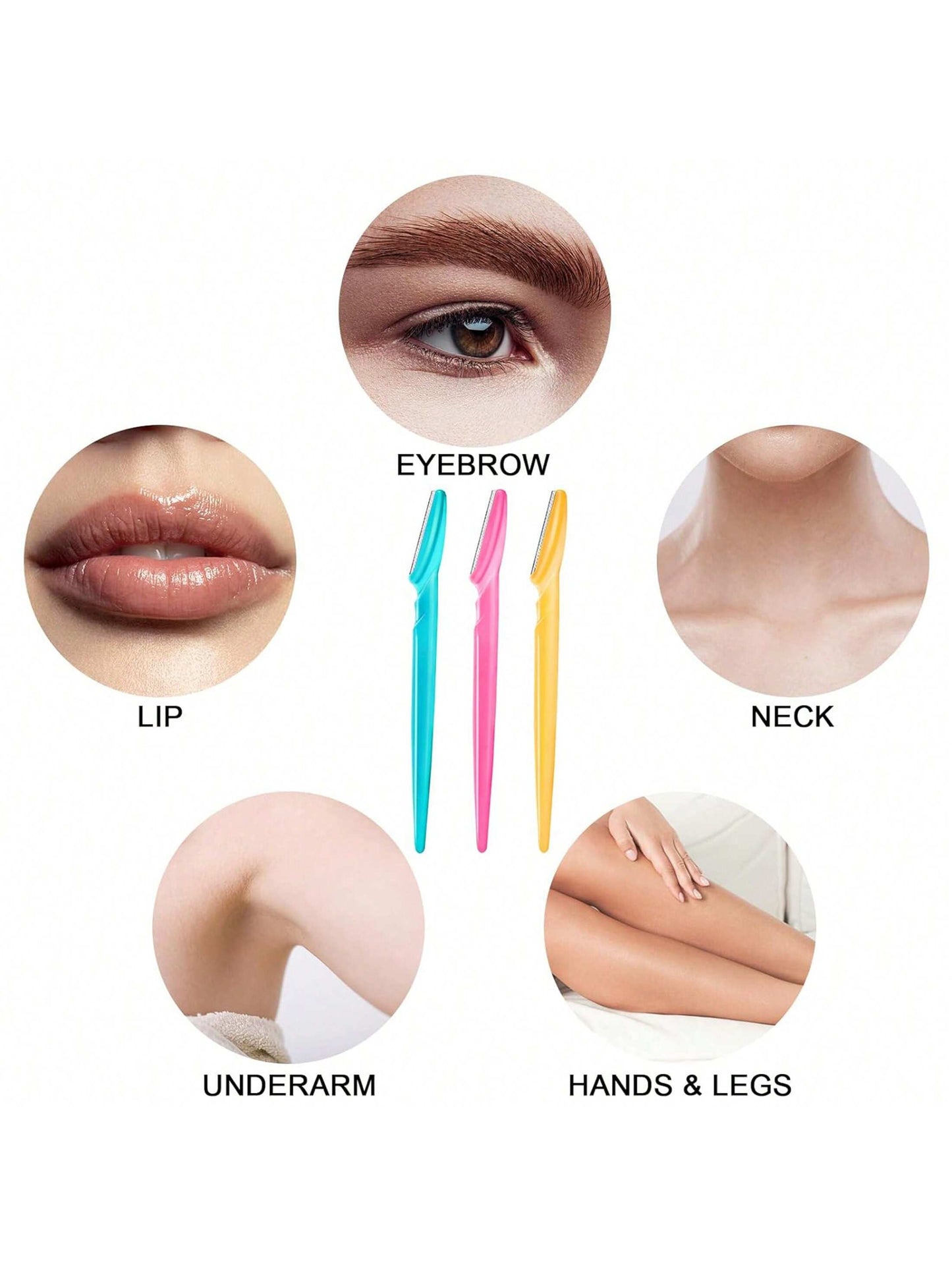 5/10/30/40pcs Unisex Face Razor, Multi-Purpose Eyebrow Trimmer, Facial Hair Removal Tool, Silicone Protected Eyebrow Trimmer, Easy Shaving Razor