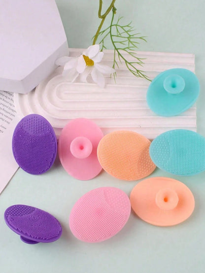 5/2pcs Mini Handheld Oval Face Cleansing Brush (With Shampoo Brush), Deep Cleansing Face Brush, Gentle Exfoliating Massage Cleansing Brush, Skincare Tool, Travel Tool