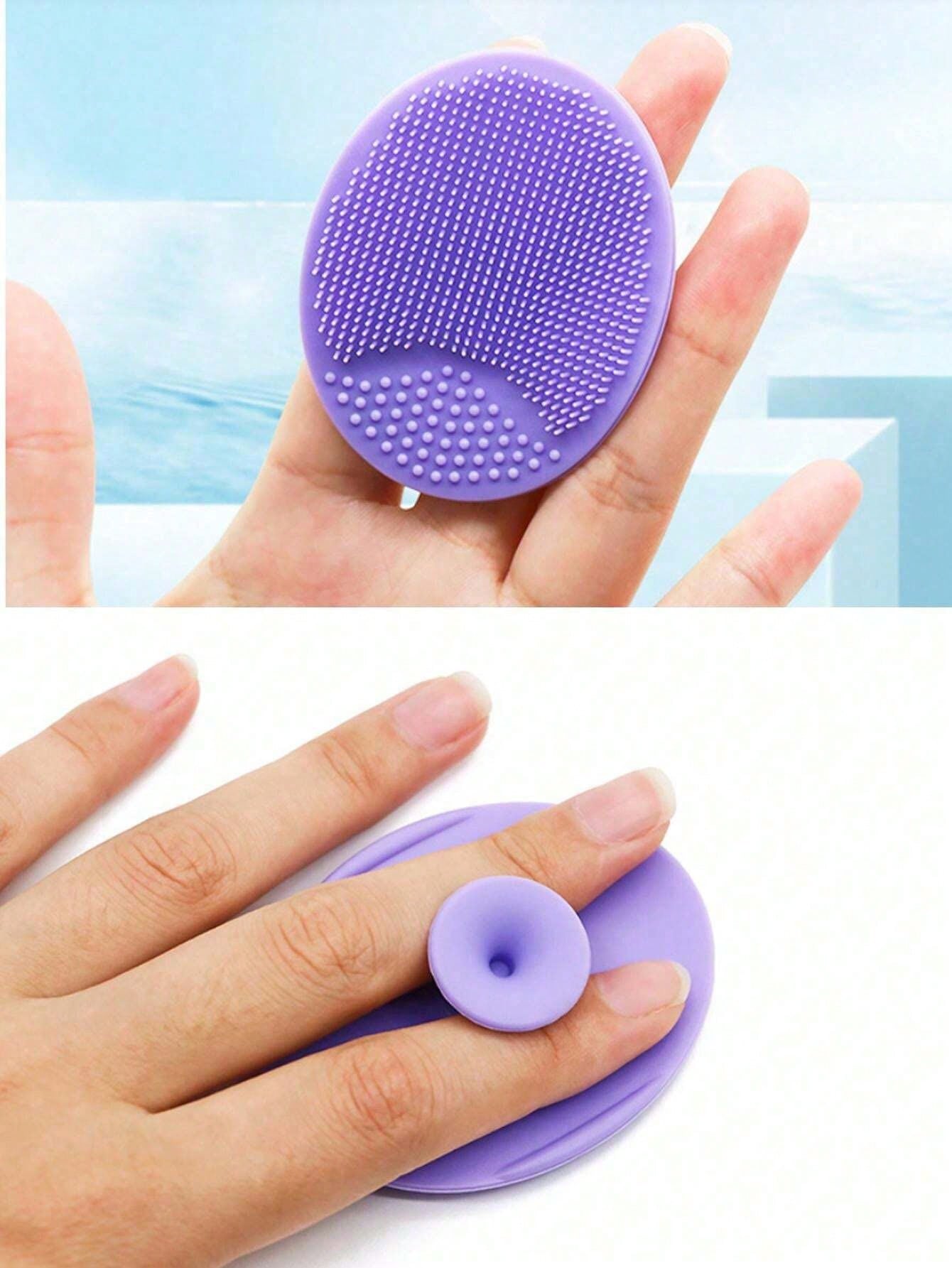 5/2pcs Mini Handheld Oval Face Cleansing Brush (With Shampoo Brush), Deep Cleansing Face Brush, Gentle Exfoliating Massage Cleansing Brush, Skincare Tool, Travel Tool