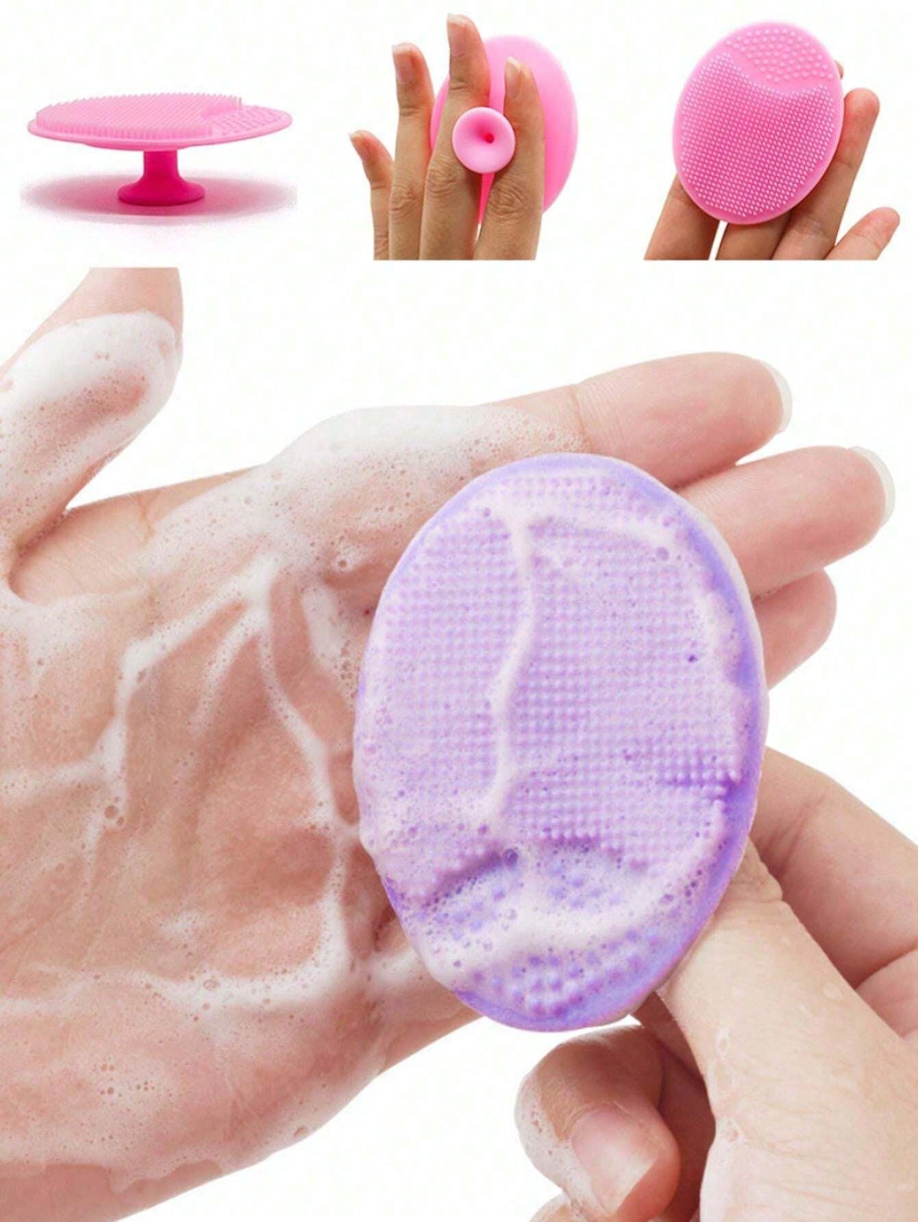 5/2pcs Mini Handheld Oval Face Cleansing Brush (With Shampoo Brush), Deep Cleansing Face Brush, Gentle Exfoliating Massage Cleansing Brush, Skincare Tool, Travel Tool
