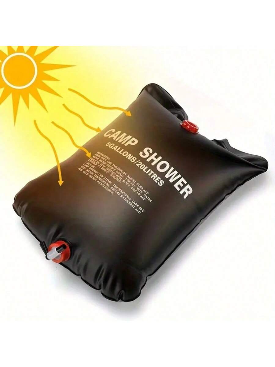5.3 Gallon Portable Camping Shower Bag| Detachable Hose & On/Off Shower Head For Outdoor Camping, Hiking, RV Trips| Emergency Survival Gear, Backpacking Essentials