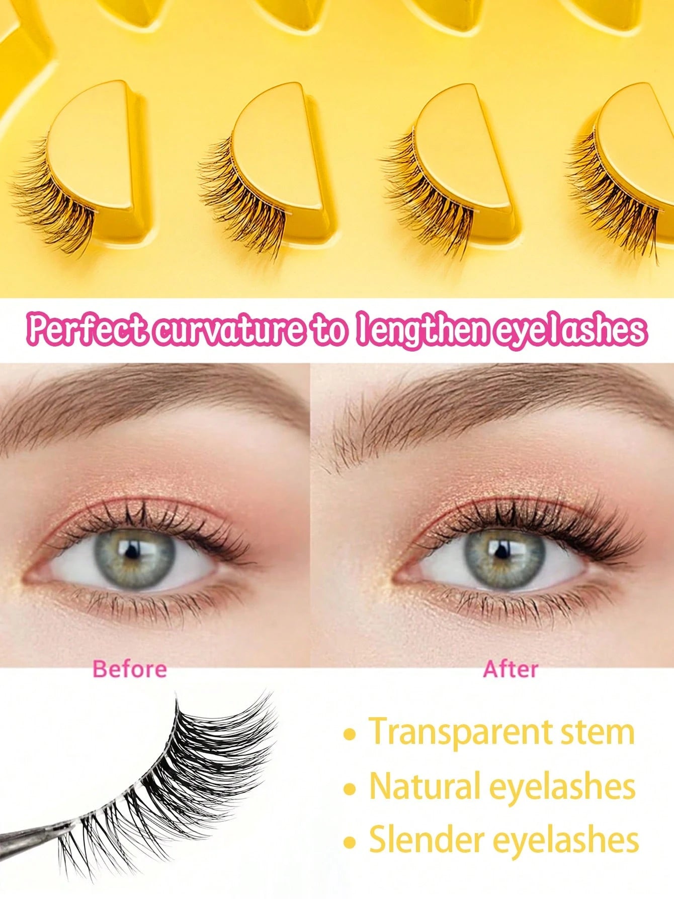 5 Pairs Half Lashes Clear Band Eyelashes Cat Eye False Eyelashes Short Soft 3d Faux Mink Eyelashes Soft Natural Makeup-5 Pairs/Box Mini And Cute Super Short Half Eye Lashes With Thin And Transparent S