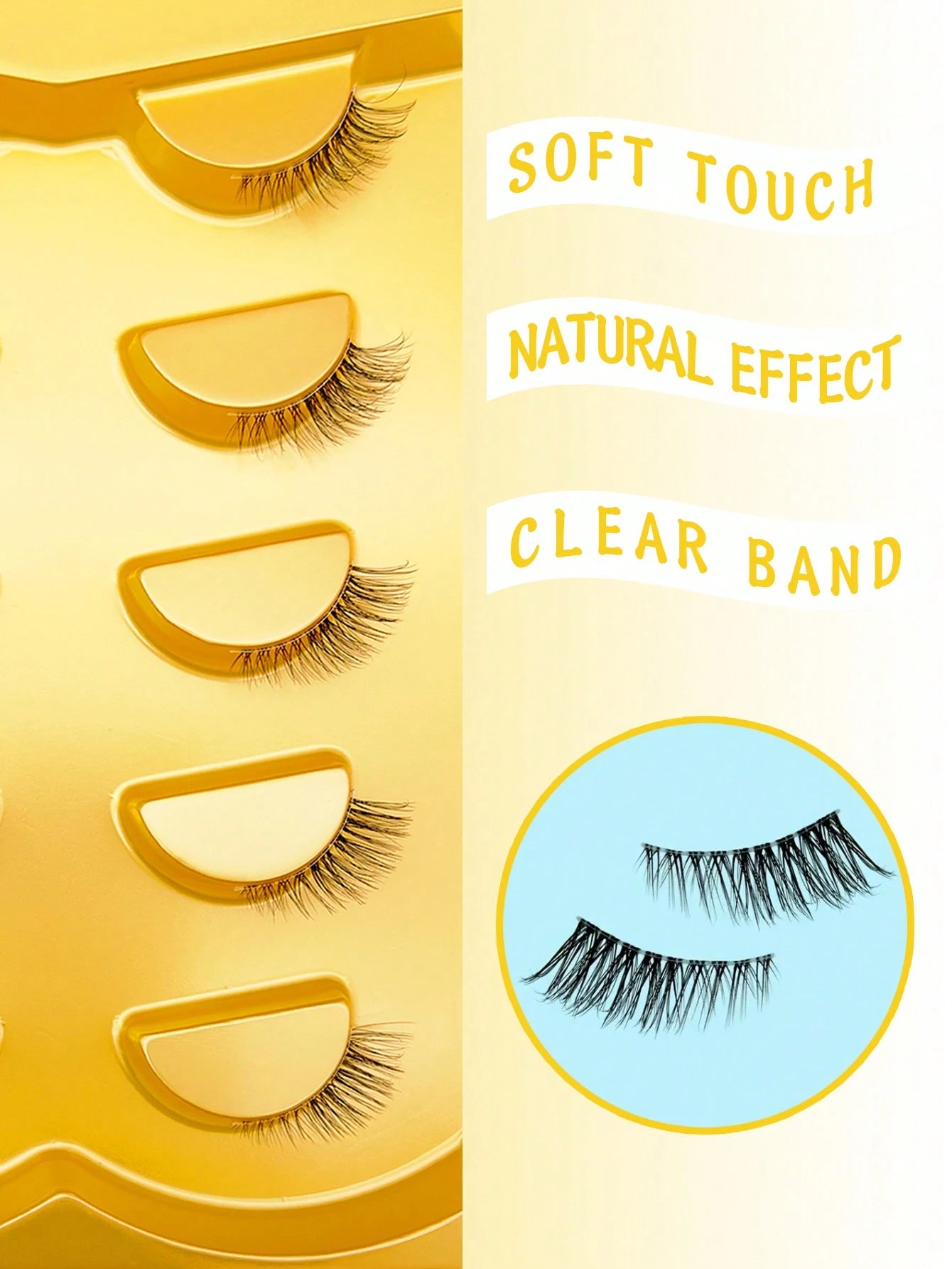 5 Pairs Half Lashes Clear Band Eyelashes Cat Eye False Eyelashes Short Soft 3d Faux Mink Eyelashes Soft Natural Makeup-5 Pairs/Box Mini And Cute Super Short Half Eye Lashes With Thin And Transparent S