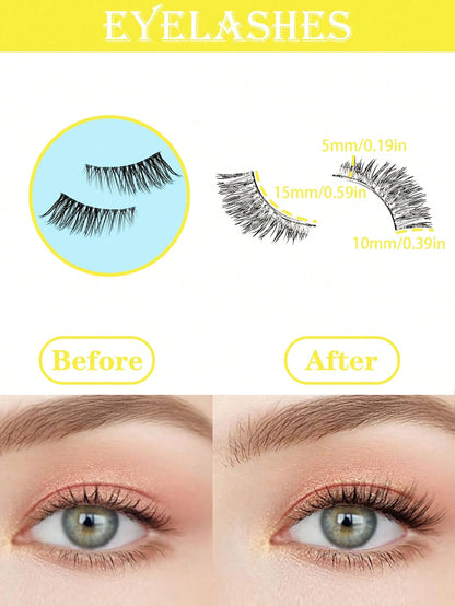 5 Pairs Half Lashes Clear Band Eyelashes Cat Eye False Eyelashes Short Soft 3d Faux Mink Eyelashes Soft Natural Makeup-5 Pairs/Box Mini And Cute Super Short Half Eye Lashes With Thin And Transparent S