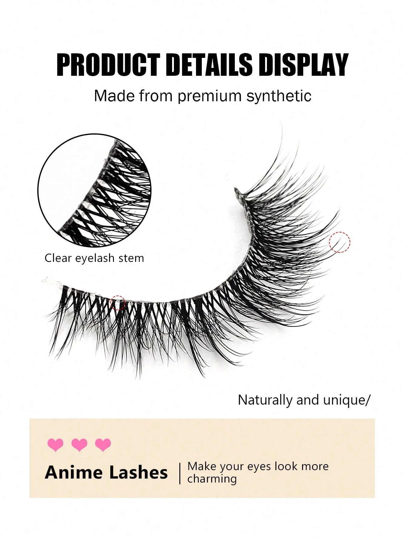 5 Pairs Natural Look False Eyelashes- Fluffy Soft Criss-Cross Cartoon Style Fake Lashes, Invisible Thin Band, Reusable, Beginner Friendly, Suitable For Cosplay & Daily Makeup