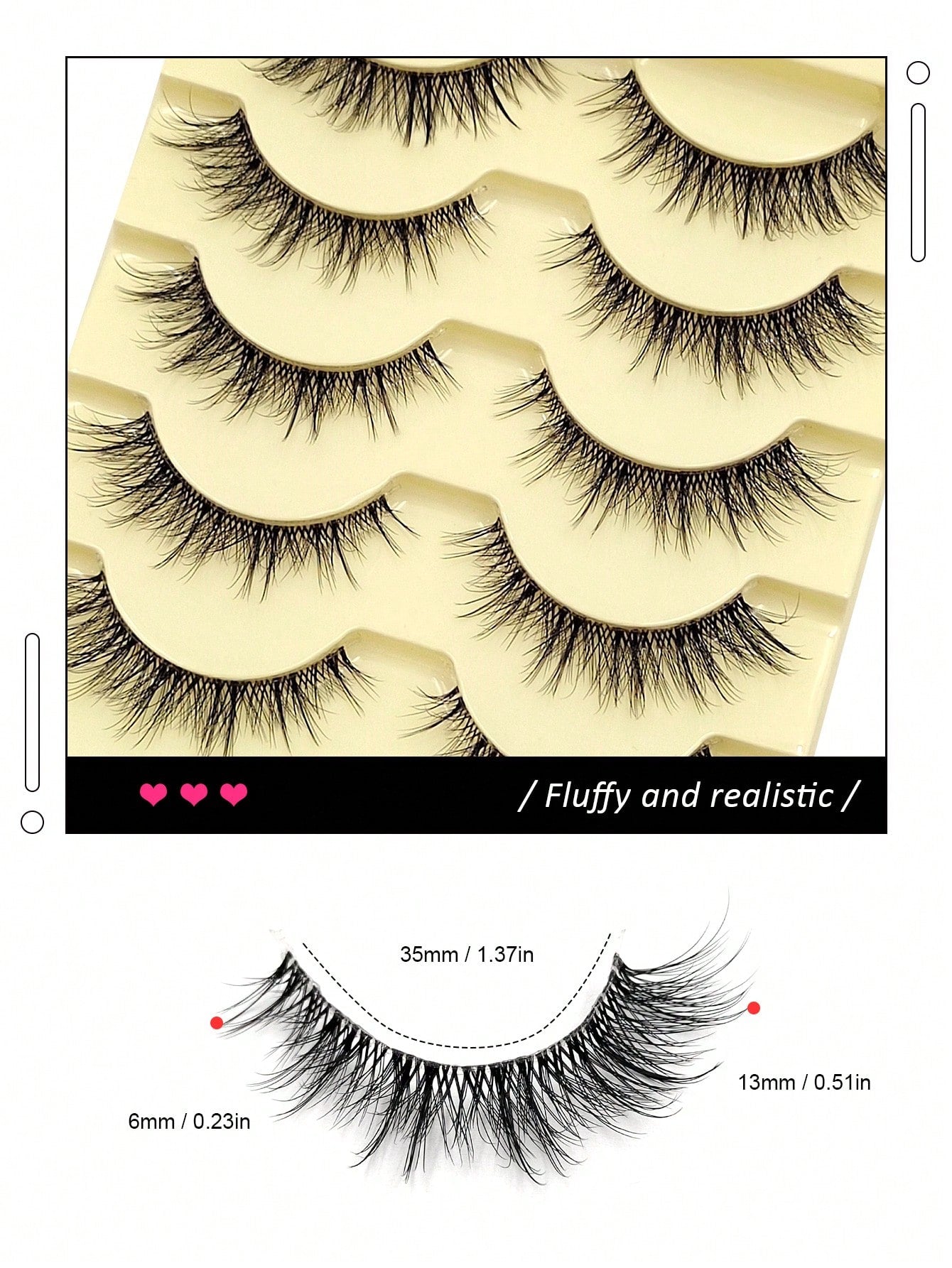 5 Pairs Natural Look False Eyelashes- Fluffy Soft Criss-Cross Cartoon Style Fake Lashes, Invisible Thin Band, Reusable, Beginner Friendly, Suitable For Cosplay & Daily Makeup