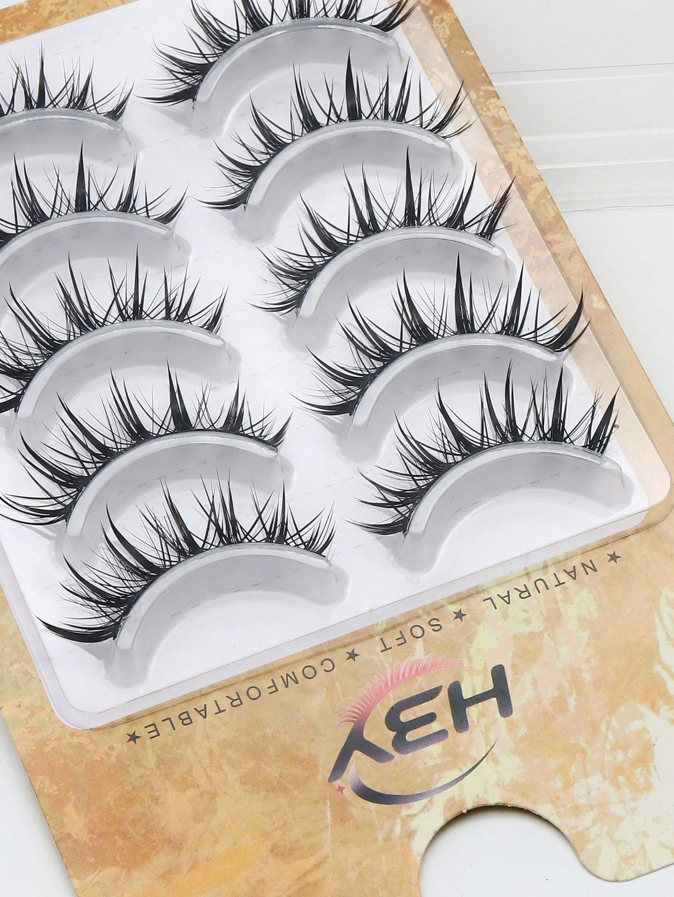 5 Pairs Spiky Wet Manga Anime False Strip Lashes, Natural Wispy Wet Look Fake Eyelashes, Layered Fluffy Eyelash Extensions, Dramatic Cat Eye Lashes, Comfortable Strip Eye Lashes Beauty Makeup Accessor