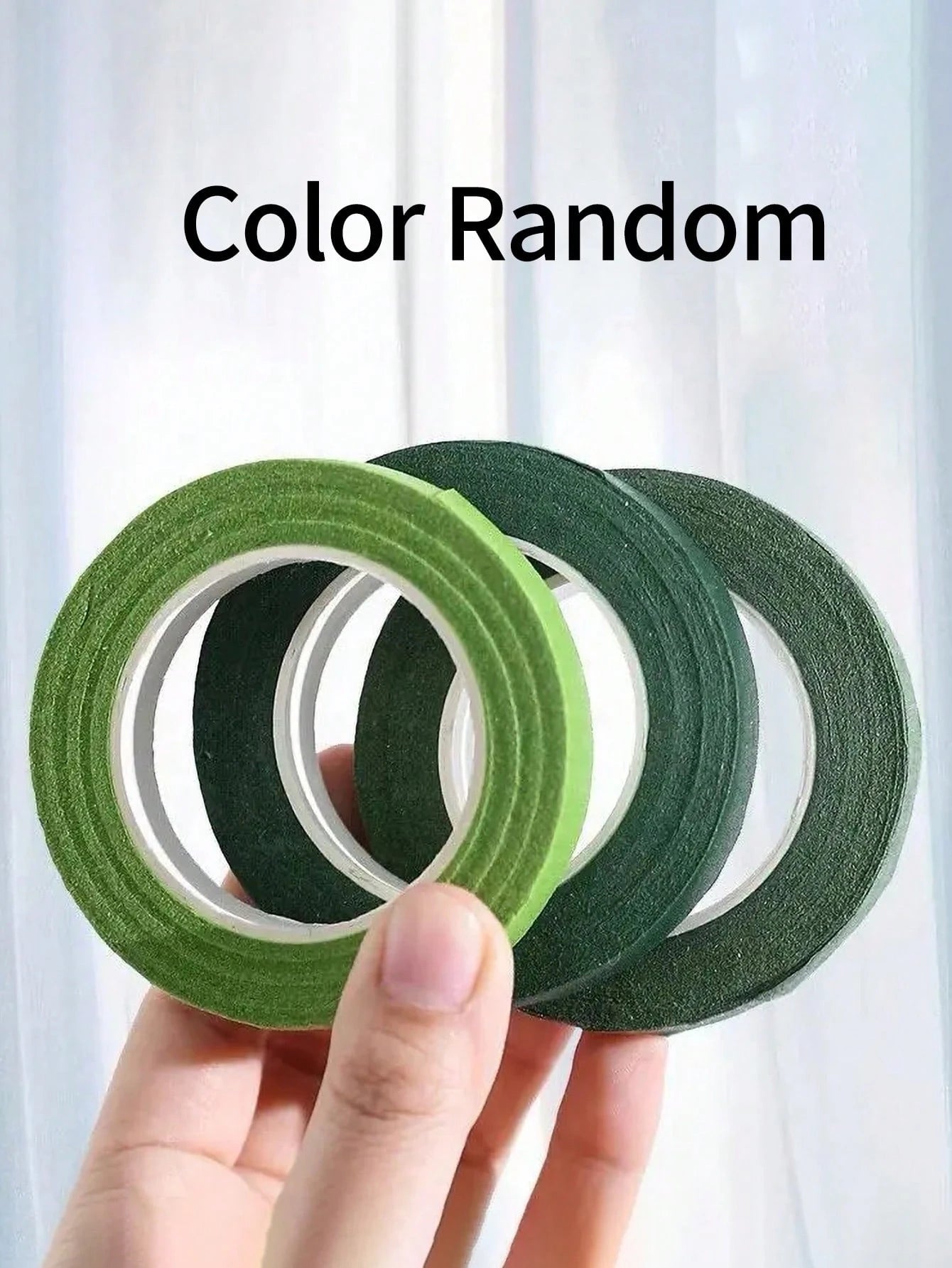 5 Rolls- 1 Roll Self-Adhesive Floral Tape, Green Stem Wrapping Tape, Paper Tape For Stems, Stamen Wrapping, Florist DIY Craft Materials, Decorative Flowers, Wedding Supplies, Packaging, Graduation Se