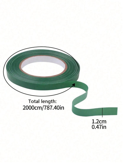 5 Rolls- 1 Roll Self-Adhesive Floral Tape, Green Stem Wrapping Tape, Paper Tape For Stems, Stamen Wrapping, Florist DIY Craft Materials, Decorative Flowers, Wedding Supplies, Packaging, Graduation Se