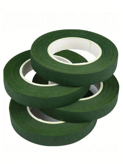 5 Rolls- 1 Roll Self-Adhesive Floral Tape, Green Stem Wrapping Tape, Paper Tape For Stems, Stamen Wrapping, Florist DIY Craft Materials, Decorative Flowers, Wedding Supplies, Packaging, Graduation Se