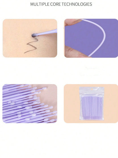 50/100pcs Nano Cleaning Swabs, Ultra Fine Makeup Remover Sticks For Eye Makeup, Contouring, Eyeliner, Lips And Skin Cleansing