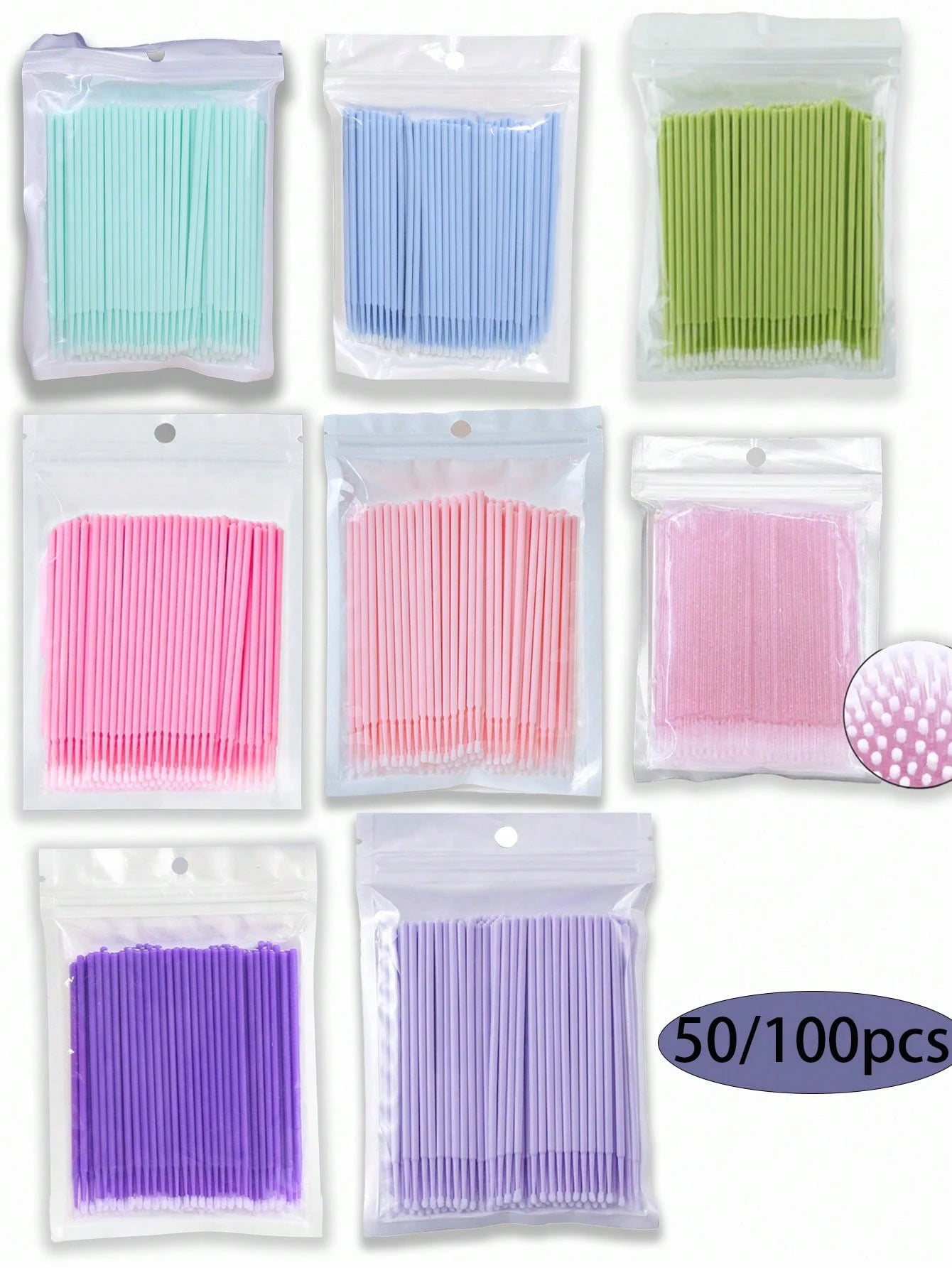50/100pcs Nano Cleaning Swabs, Ultra Fine Makeup Remover Sticks For Eye Makeup, Contouring, Eyeliner, Lips And Skin Cleansing