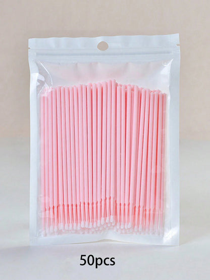 50/100pcs Nano Cleaning Swabs, Ultra Fine Makeup Remover Sticks For Eye Makeup, Contouring, Eyeliner, Lips And Skin Cleansing