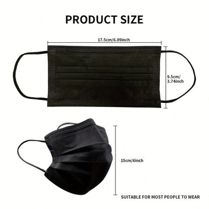 50pcs, Boxed, Disposable Folding Mask, Available In All Seasons, Four Colors, Soft Skin, 3-Layer Mask-Ideal For Family, School, Office And Outdoor!