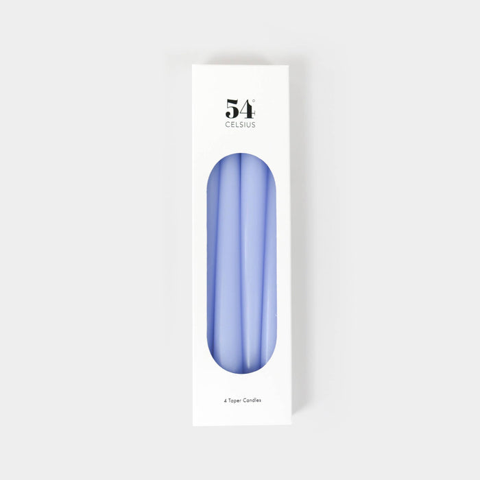 54 Celsius - Taper Candles (4 Pack) - 10" Tall, 8 Hr Burn, Lavender
