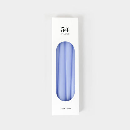54 Celsius - Taper Candles (4 Pack) - 10" Tall, 8 Hr Burn, Lavender