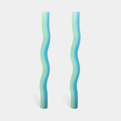 54 Celsius - Wiggle Candles -Mint (2 Pack) - 11" Tapers
