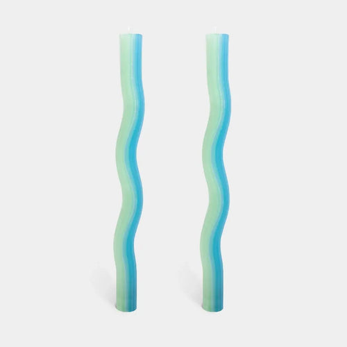 54 Celsius - Wiggle Candles -Mint (2 Pack) - 11" Tapers