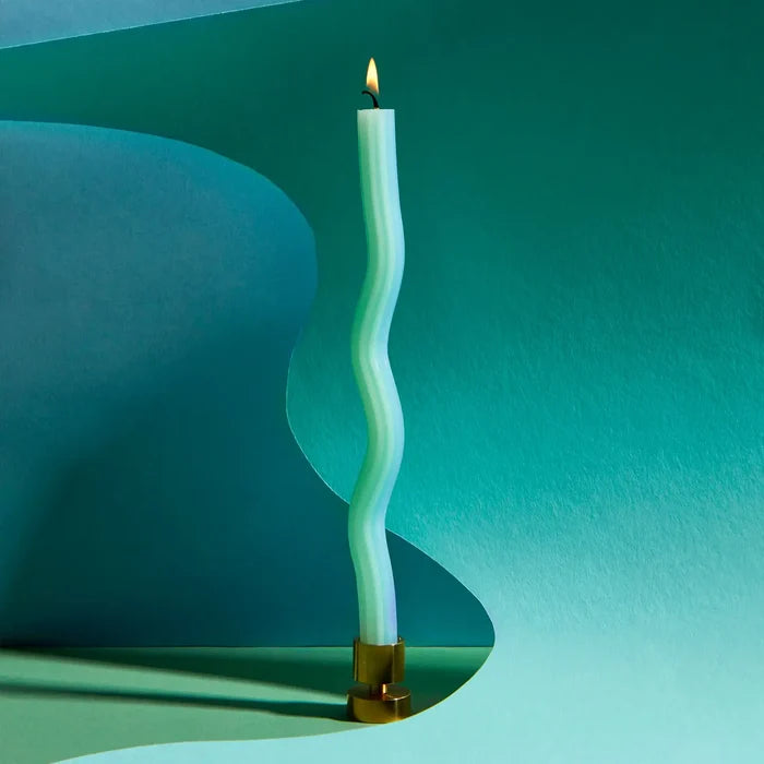 54 Celsius - Wiggle Candles -Mint (2 Pack) - 11" Tapers