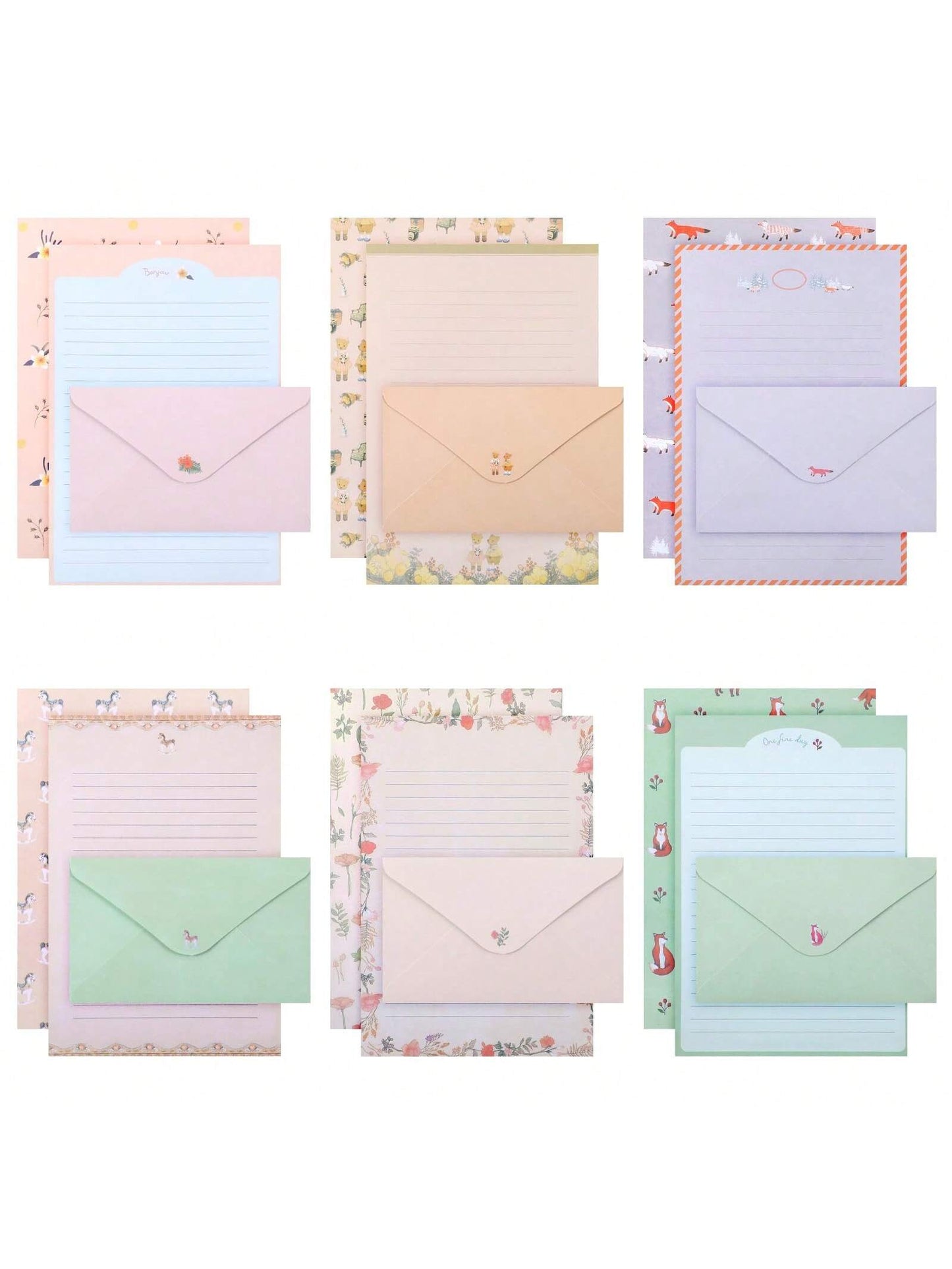 54pcs Animal Theme Stationery Set With Writing Paper & Envelopes, 36 Sheets Of A5 Writing Paper + 18 Envelopes, Cute Stationery Kit Suitable For Love Letters, Invitations, Graduation Ceremony, Greetin