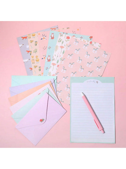 54pcs Animal Theme Stationery Set With Writing Paper & Envelopes, 36 Sheets Of A5 Writing Paper + 18 Envelopes, Cute Stationery Kit Suitable For Love Letters, Invitations, Graduation Ceremony, Greetin