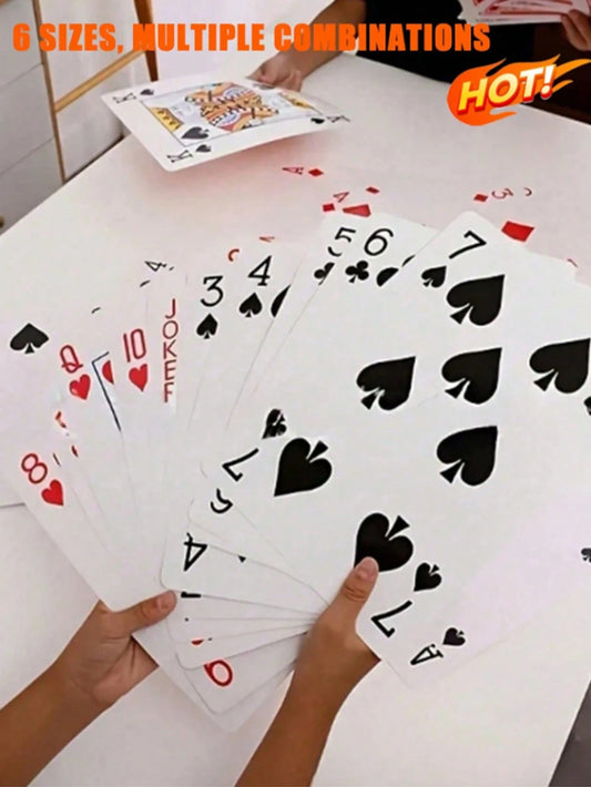 54pcs Oversized Playing Cards Set, High Quality Durable Giant Playing Cards Suitable For Teens And Adults, Great For Party Games And Magic, Unique Novelty Gift For Halloween, Christmas, Parties, For F