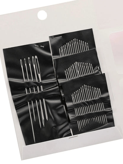 55pcs Stainless Steel Needle, Embroidery Needles For Hand Sewing, Easy Side Threading, Stitching Tools