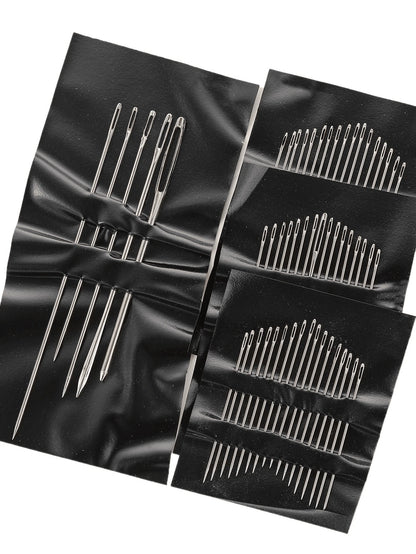 55pcs Stainless Steel Needle, Embroidery Needles For Hand Sewing, Easy Side Threading, Stitching Tools
