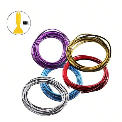 5m Flexible Car Decorative Strip Interior Trim Cover Strip Dashboard Door Edge Car Styling Universal