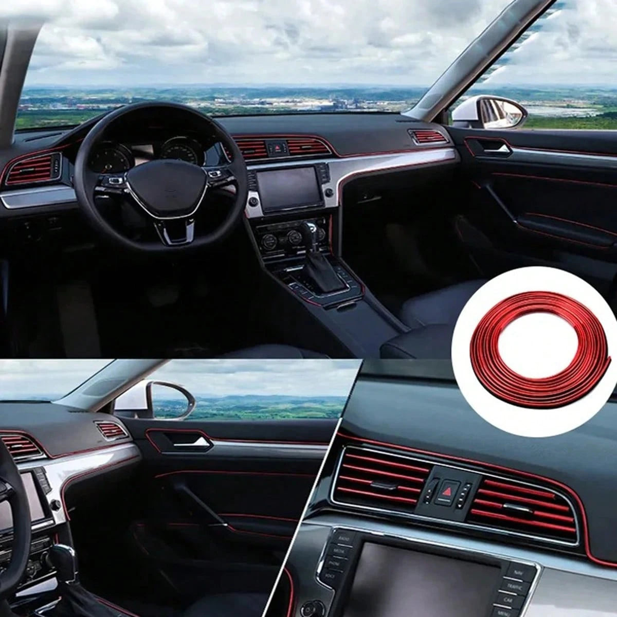 5m Flexible Car Decorative Strip Interior Trim Cover Strip Dashboard Door Edge Car Styling Universal