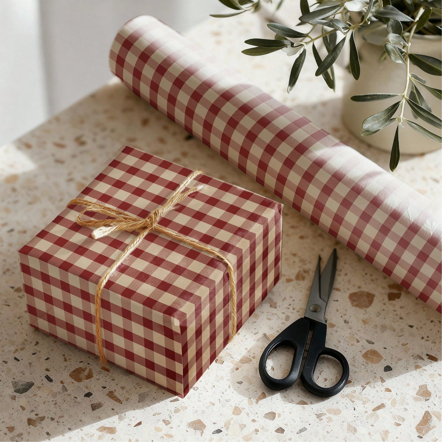 5m Roll Wrapping Paper, Red Plaid Single-Sided Pattern, Kraft Paper 43cm X 500cm, Thickened Gift Wrapping Paper DIY, Suitable For Christmas Gifts, New Year Gifts, Birthday Gifts, Girlfriend Parties, G