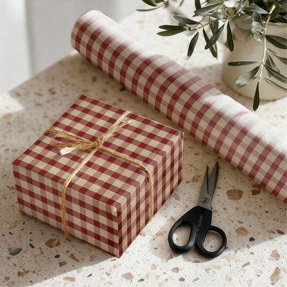 5m Roll Wrapping Paper, Red Plaid Single-Sided Pattern, Kraft Paper 43cm X 500cm, Thickened Gift Wrapping Paper DIY, Suitable For Christmas Gifts, New Year Gifts, Birthday Gifts, Girlfriend Parties, G