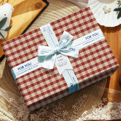 5m Roll Wrapping Paper, Red Plaid Single-Sided Pattern, Kraft Paper 43cm X 500cm, Thickened Gift Wrapping Paper DIY, Suitable For Christmas Gifts, New Year Gifts, Birthday Gifts, Girlfriend Parties, G