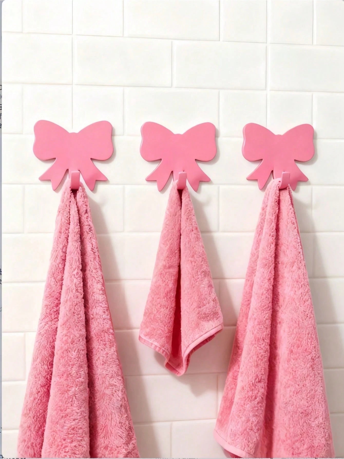 5pcs/10pcs/30PCS/Pack No-Drill Adhesive Bow-Shaped Hooks, Baby Room Wall Storage, Suitable For Living Room And Bedroom Wall Storage