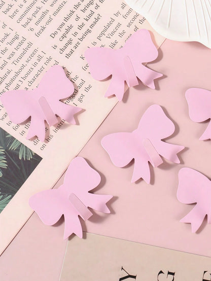 5pcs/10pcs/30PCS/Pack No-Drill Adhesive Bow-Shaped Hooks, Baby Room Wall Storage, Suitable For Living Room And Bedroom Wall Storage